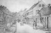 Kræmmergade 1880 - Tegning af Emilie Mundt