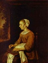 Philips Köninck. Seamstress. 1671. Oil on wood. The Hermitage, St. Petersburg, Russia.